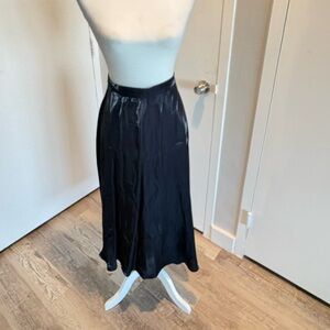 Elegant Black Satin Skirt